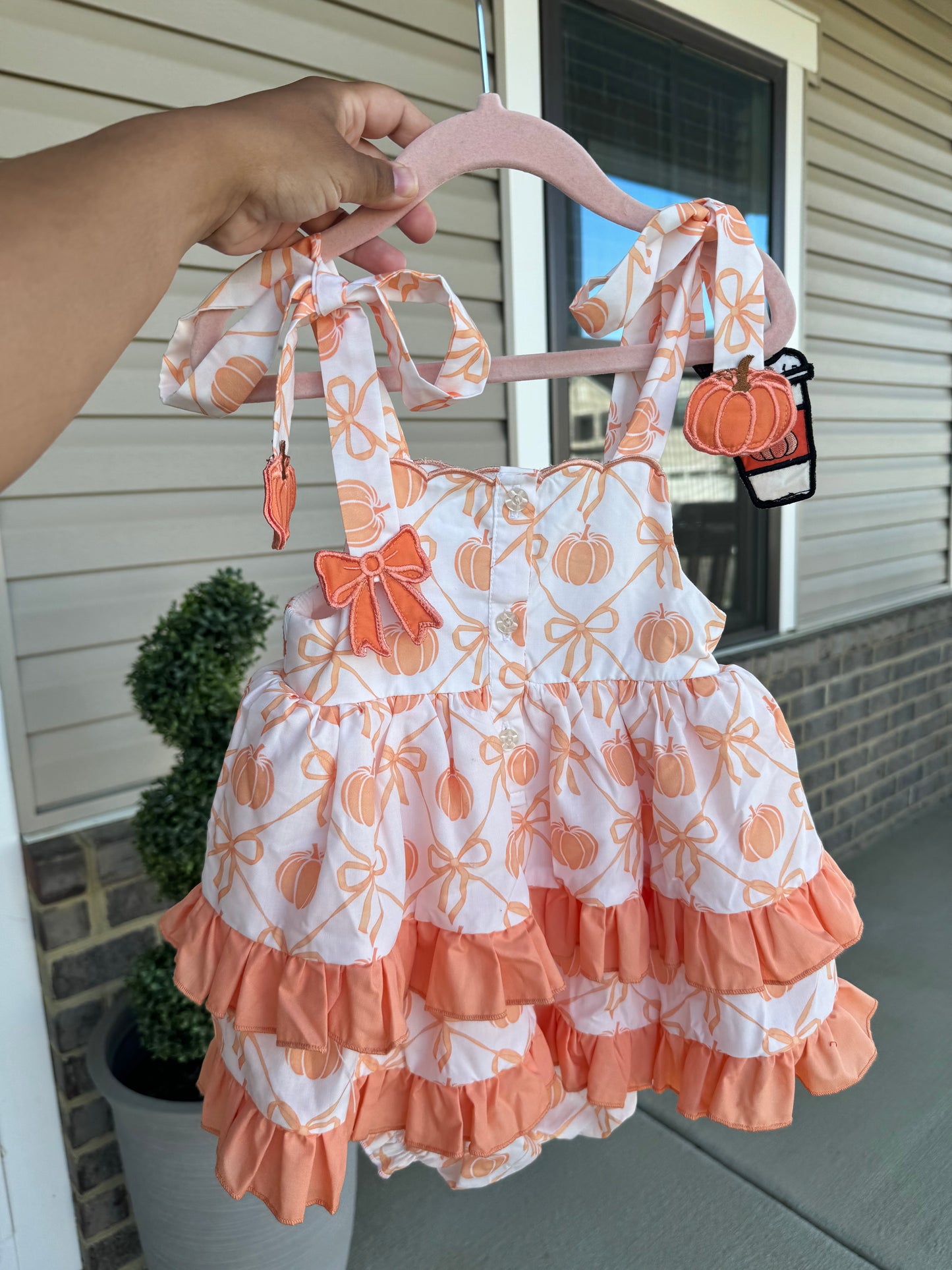 Pumpkin Patch Princess Woven Skirted Bubble- preorder