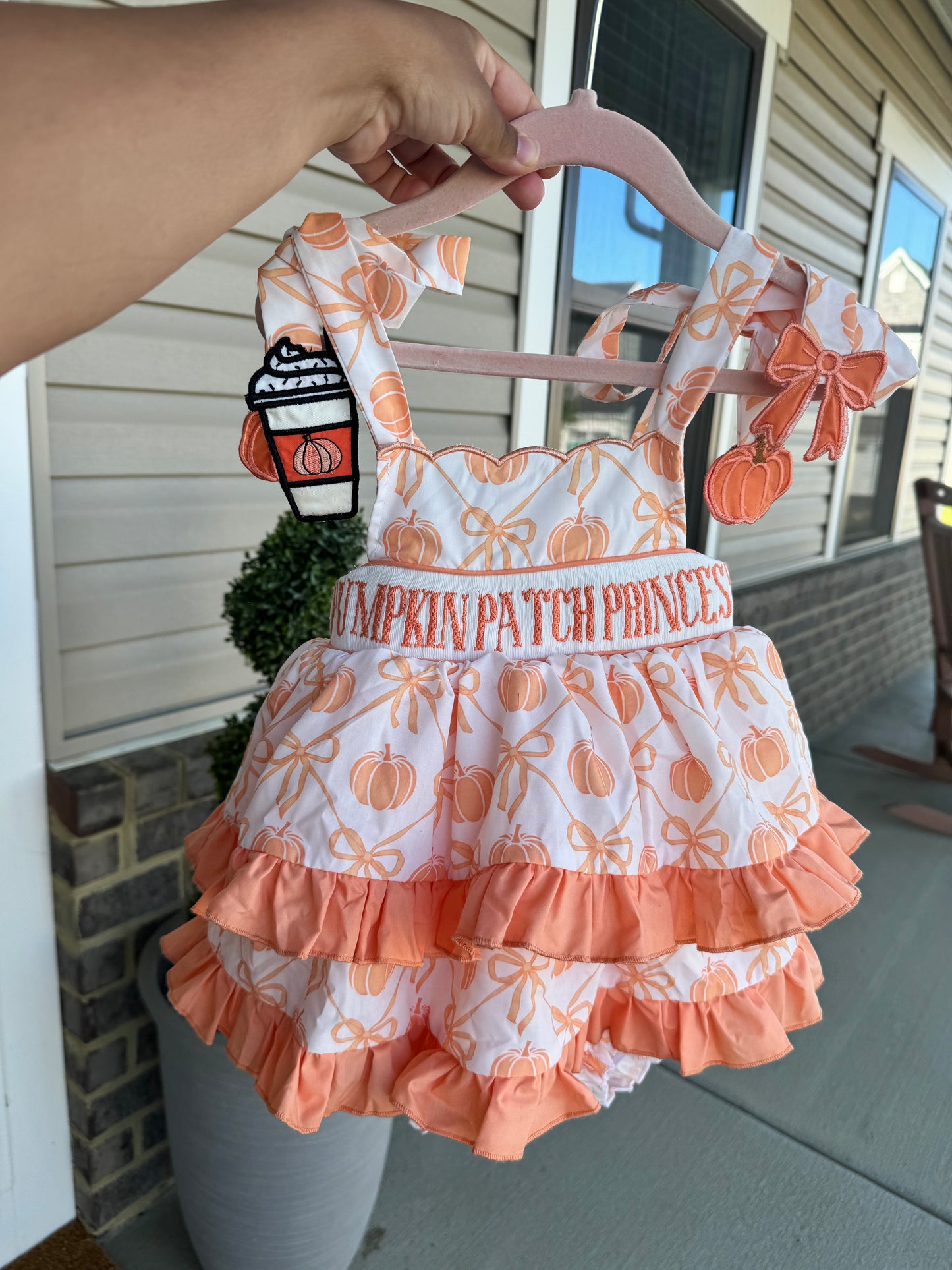 Pumpkin Patch Princess Woven Skirted Bubble- preorder